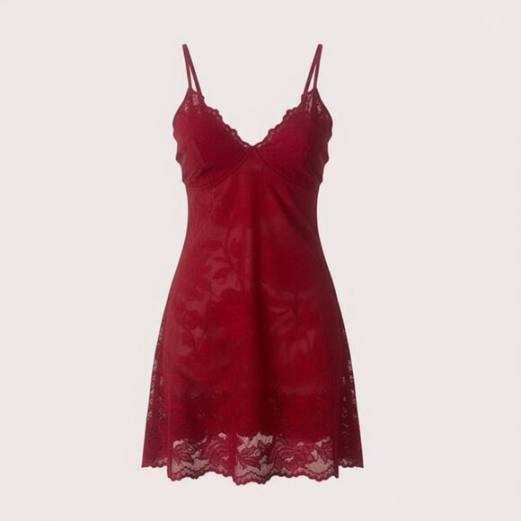 Victoria's Secret Deep Red Lace Slip - Picture 11 of 11